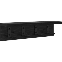 vidaXL Väggmonterad Klädhängare Svart Ek 40 x 10,5 x 10,5 cm