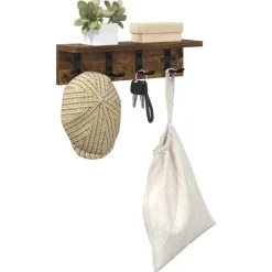 Online vidaXL Väggmonterad Klädhängare Rökt ek 40 x 10,5 x 10,5 cm Rökfärgad ek