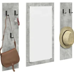 Outlet vidaXL Väggmonterad Klädhängare med lagring 96 x 1,5 x 90 cm Betonggrå
