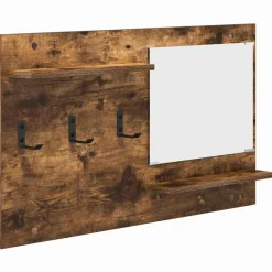 vidaXL Väggmonterad Klädhängare med hylla Rökt ek 90 x 10 x 50 cm