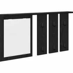 vidaXL Väggmonterad Klädhängare med hylla Svart ek 85 x 10 x 45 cm