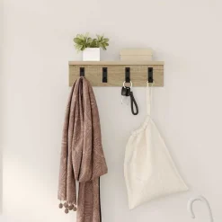 vidaXL Väggmonterad Klädhängare Sonoma-ek 40 x 10,5 x 10,5 cm