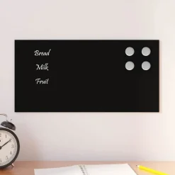 vidaXL Väggmonterad magnettavla 40x20 cm härdat glas Svart