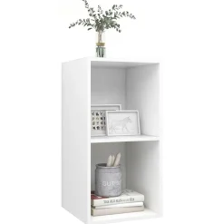 vidaXL Väggmonterad tv-bänk vit 37x37x72 cm konstruerat trä