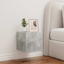 Sale vidaXL Väggmonterad tv-bänk LED 30,5x35x30 cm Betonggrå