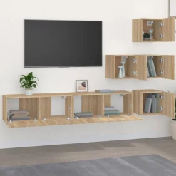 vidaXL Väggmonterad tv-bänk somona-ek 37x37x72 cm konstruerat trä