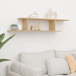 vidaXL Väggmonterad tv-hylla sonoma-ek 125x18x23 cm konstruerat trä
