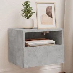 vidaXL Väggmonterad tv-skåp 2 st betonggrå 40x30x30 cm konstruerat trä