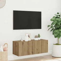 Clearance vidaXL Väggmonterad tv-skåp 80x30x30 cm konstruerat trä artisan ek