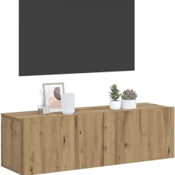 Clearance vidaXL Väggmonterad tv-skåp 80x30x30 cm konstruerat trä artisan ek