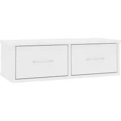 vidaXL Väggmonterade lådor vit 60x26x18,5 cm konstruerat trä