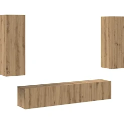 New vidaXL Väggmonterade TV-skåp 4 st ek konstruerat trä artisan ek