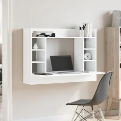 Online vidaXL Väggmonterat skrivbord 105x48x75 cm konstruerat trä Vit