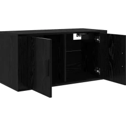 vidaXL Väggmonterat TV-förråd Väggmonterad Svart ek 80 x 34.5 x 40 cm