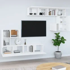 Online vidaXL Väggmonterat tv-skåp konstruerat trä Vit