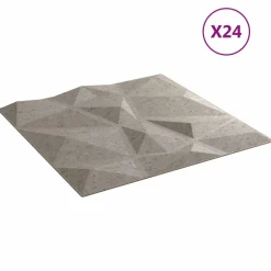 Best vidaXL Väggpaneler 24 pcs 50 x 50 cm XPS Skum Betonggrå