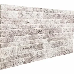vidaXL Väggpaneler 10 pcs Ljusgrå och vit. 100 x 50 cm EPS Skum