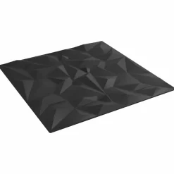 New vidaXL Väggpaneler 24 pcs 50 x 50 cm XPS Skum Svart