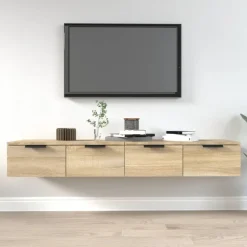 vidaXL Väggskåp 2 st sonoma-ek 68x30x20 cm konstruerat trä