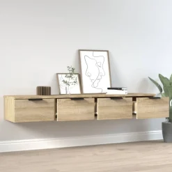 vidaXL Väggskåp 2 st sonoma-ek 68x30x20 cm konstruerat trä