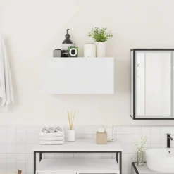 vidaXL Väggskåp för badrum vit 60x25x30 cm konstruerat trä