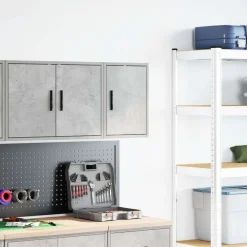 vidaXL Väggskåp för garage betonggrå konstruerat trä