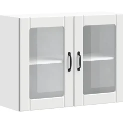 New vidaXL Väggskåp för kök med glasdörr Lucca konstruerat trä Vit