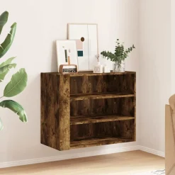 vidaXL Väggskåp rökfärgad ek 75x35x60 cm konstruerat trä