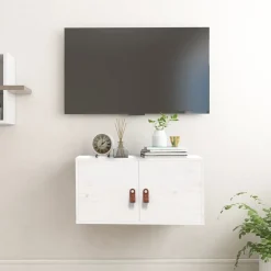 vidaXL Väggskåp vit 60x30x30 cm massiv furu