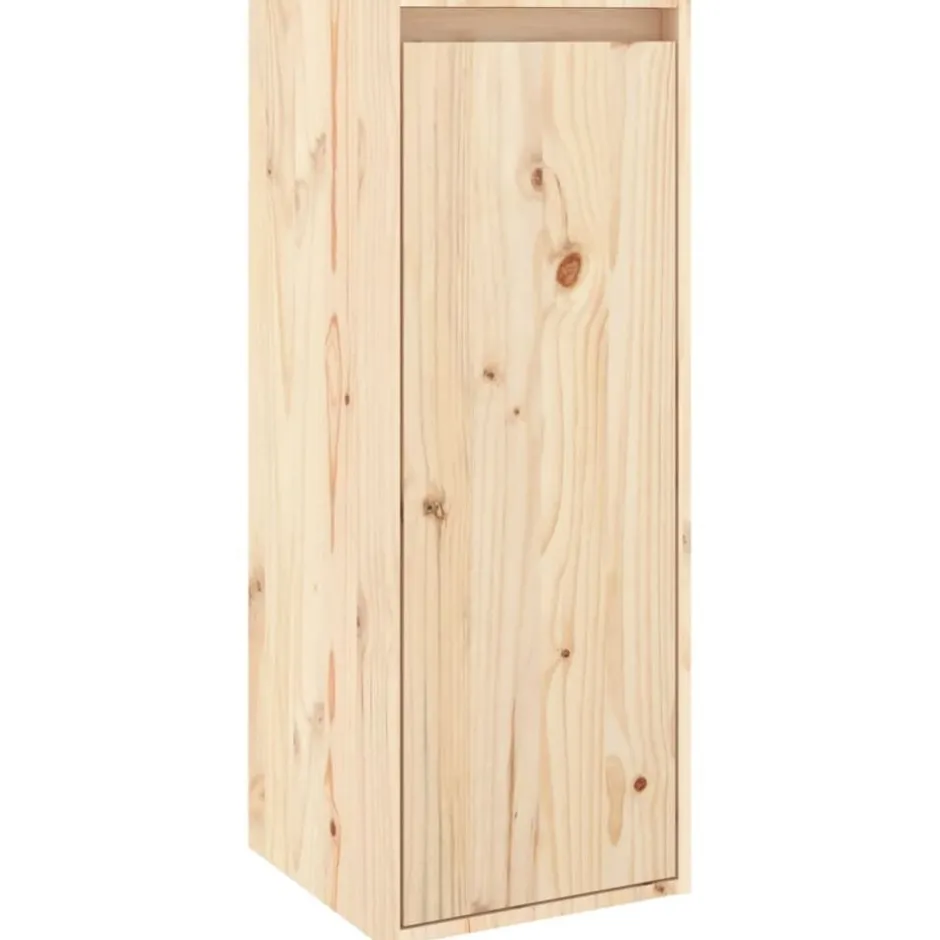 Online vidaXL Väggskåp 30x30x80 cm massiv furu Naturfärg