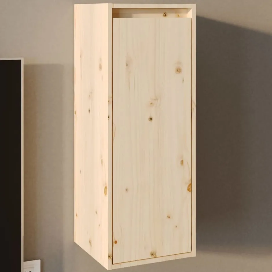 Online vidaXL Väggskåp 30x30x80 cm massiv furu Naturfärg