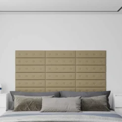 vidaXL Väggsänggavel 12 pcs Cappuccino 60 x 15 cm Konstläder