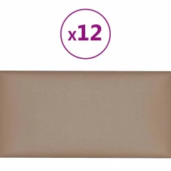 Sale vidaXL Väggsänggavel 12 pcs 30 x 15 cm tyg Cappuccino