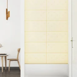 vidaXL Väggsänggavel 12 pcs Kräm 60 x 30 cm Konstläder