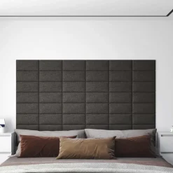 vidaXL Väggsänggavel 12 pcs Mörkgrå 30 x 15 cm tyg