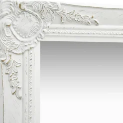 Discount vidaXL Väggspegel barockstil 40x40 cm Vit