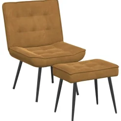 Sale vidaXL Vilstol med fotpall sammet Brun