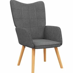vidaXL Vilstol mörkgrå tyg