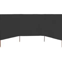 vidaXL Vindskydd 3 paneler tyg 400x120 cm antracit