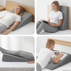 vidaXL Vinklad Kudde Enfärgad Grå 69 x 64 x 19 cm Minneskum