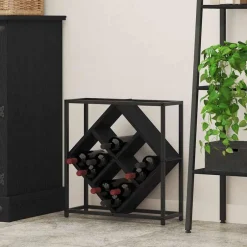 Discount vidaXL Vinställ 51 x 18 x 52,5 cm Konstruerat trä Svart ek