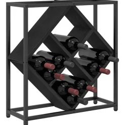 Discount vidaXL Vinställ 51 x 18 x 52,5 cm Konstruerat trä Svart ek