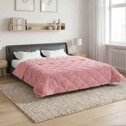 Sale vidaXL Vinter Täcke 220 x 240 cm Mikrofiber och Teddyfleece Rosa