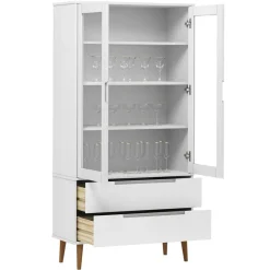 Discount vidaXL rinskåp MOLDE 90x35x175 cm massiv furu Vit