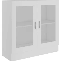 vidaXL Vitrinskåp vit 82,5x30,5x80 cm konstruerat trä