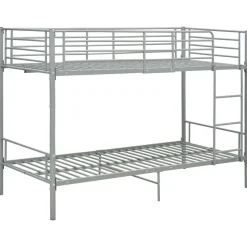 vidaXL Våningssäng grå metall 90x200 cm