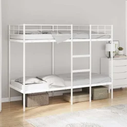 vidaXL Våningssäng utan madrass vit 75x190 cm stål