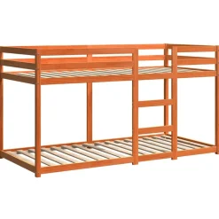 vidaXL Våningssäng vaxad brun 80x200 cm massiv furu