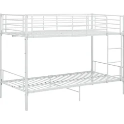 vidaXL Våningssäng vit metall 90x200 cm