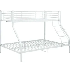 vidaXL Våningssäng vit metall 140x200/90x200 cm